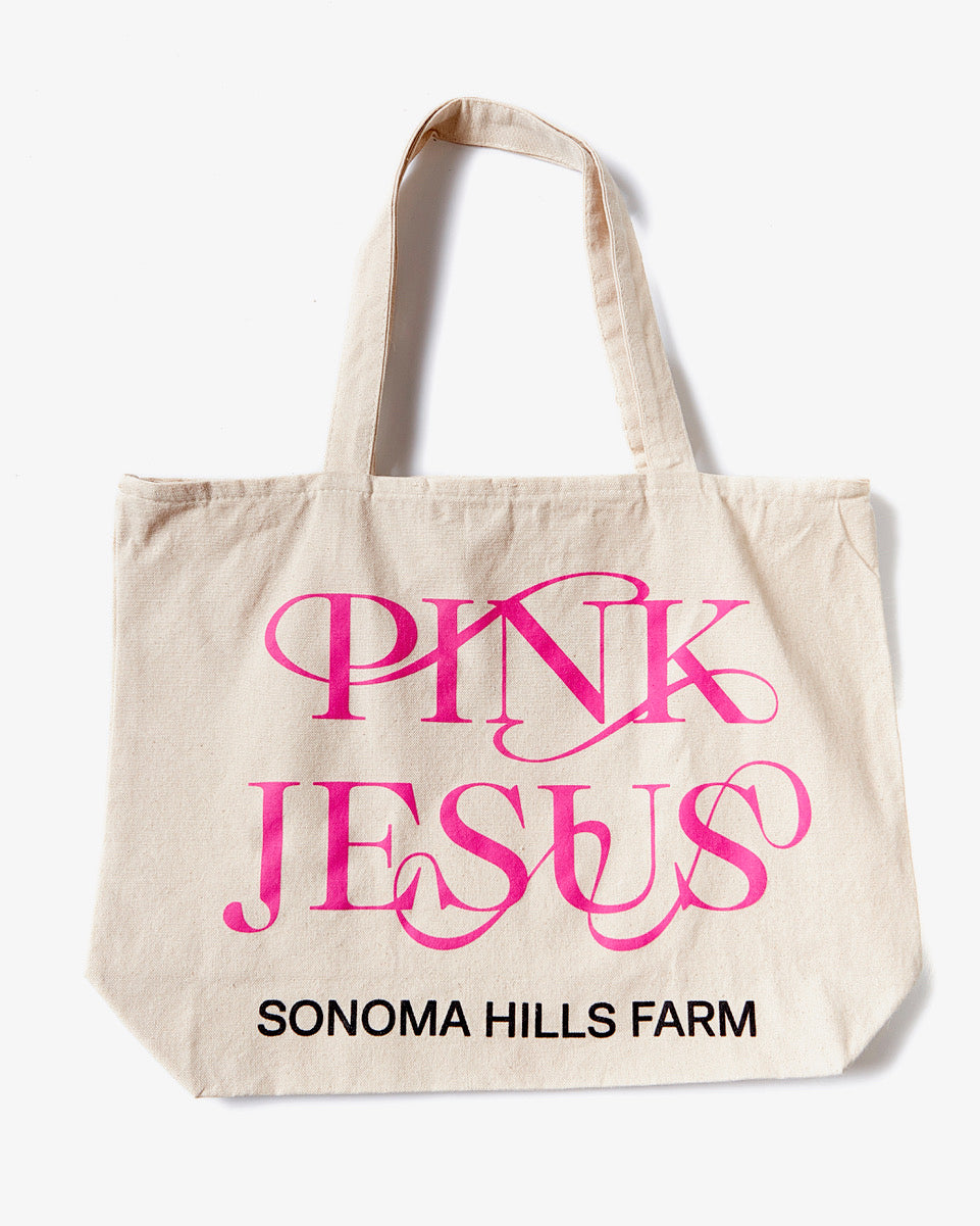 Pink Jesus Zippered Tote Bag